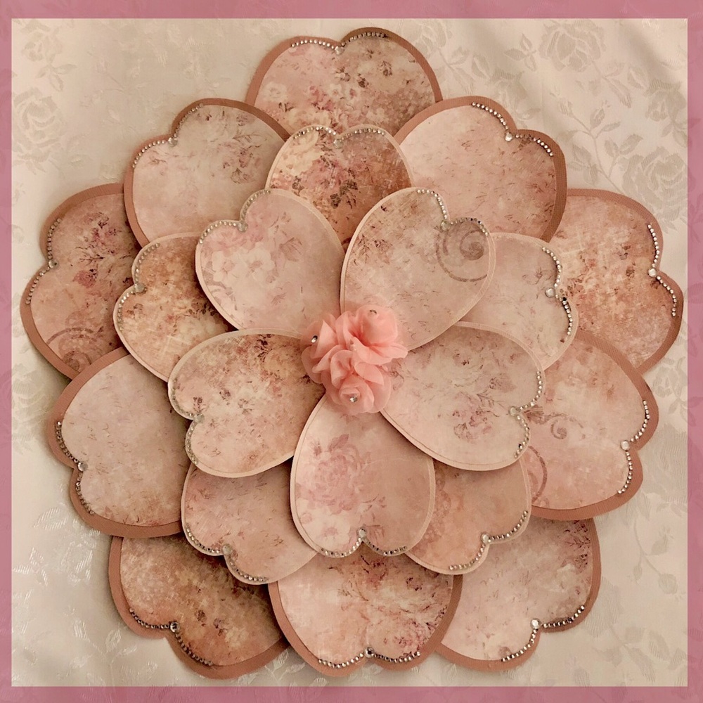 Vintage Rose Pink Petals Floral Wall Decor